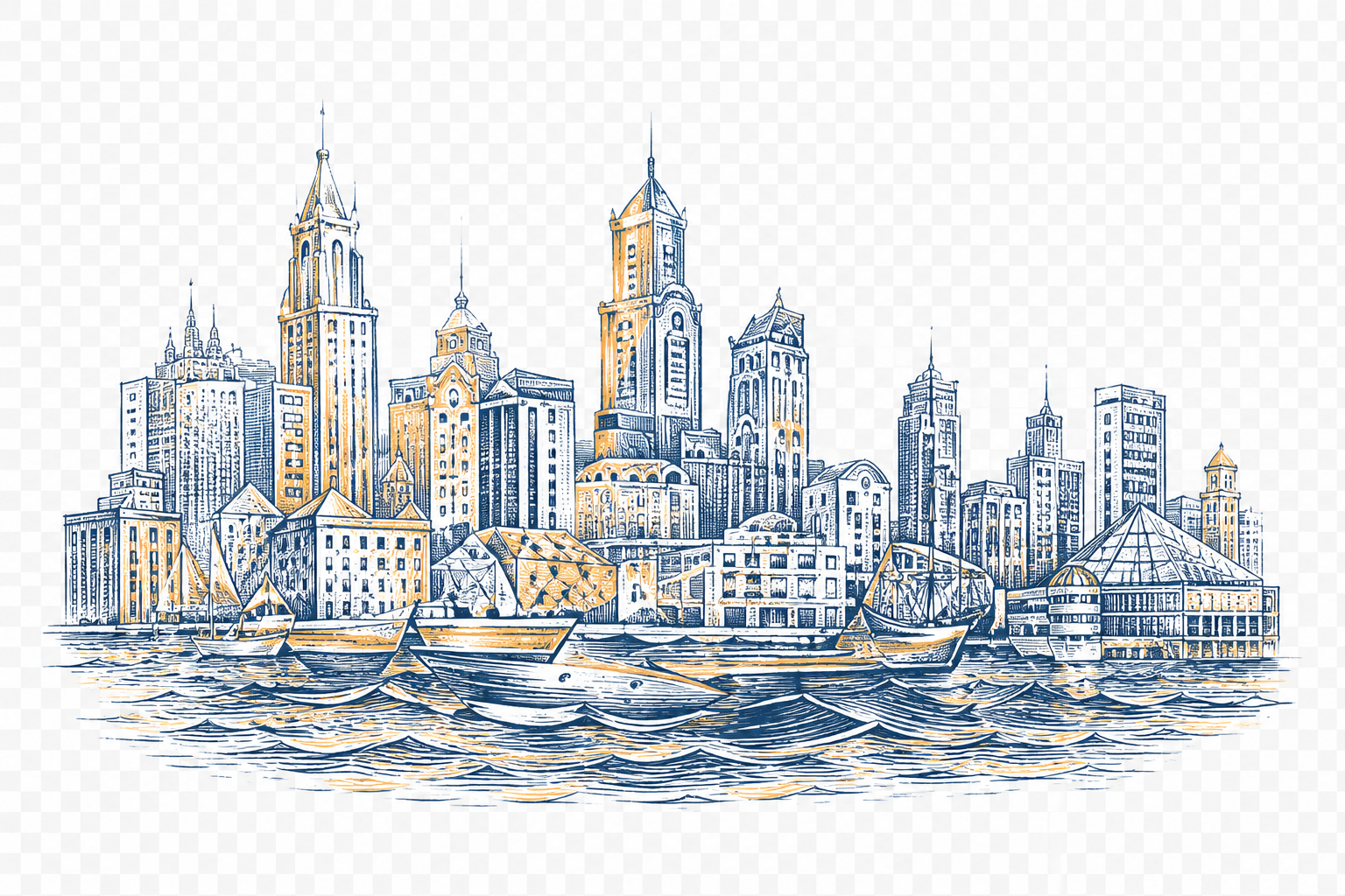 Baltimore skyline illustration